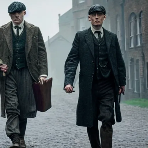 Image similar to harry potter in peaky blinders 4 k quality super realistic