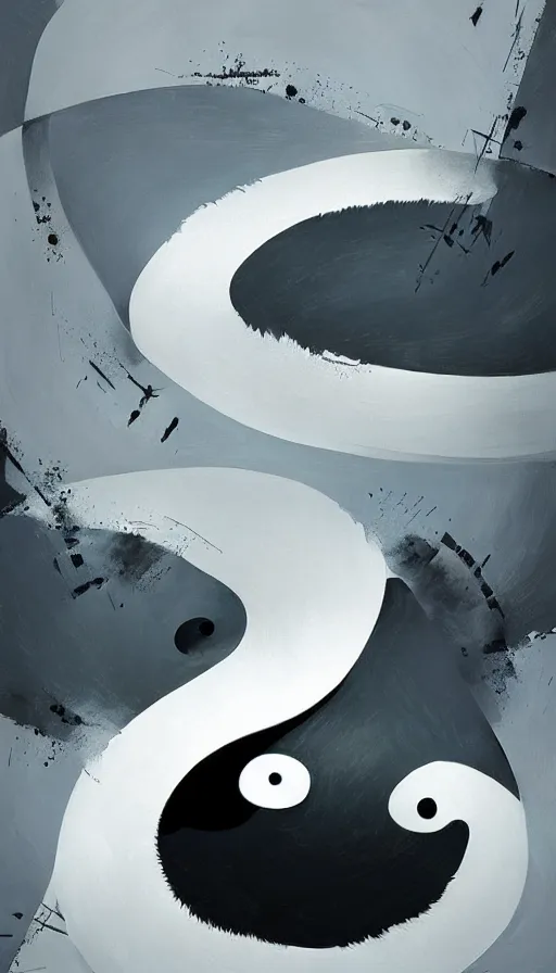 Image similar to Abstract representation of ying Yang concept, by Ian McQue