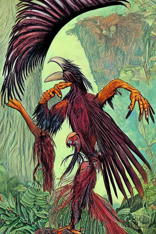 Prompt: portrait of hannah murray as a Nicobar Pigeon Hoatzin hybrid harpy Angel by todd mcfarlane