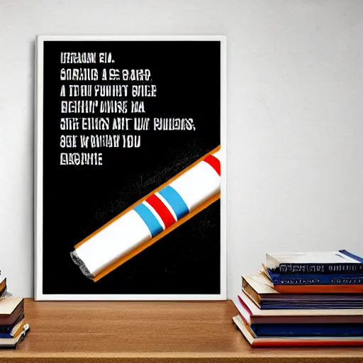 Image similar to graphic design, poster, a cigarette ad