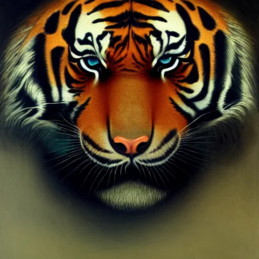 Moody Tiger Stunning Close-up in 8k Resolution Stock Illustration -  Illustration of techniques, screen: 296880336