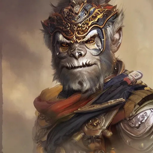 Prompt: a beautfiul award winning commission portrait of a wukong,digital art,art by greg rutkowski,character design by charles bowater,photorealistic,ross tran,hyperdetailed,detailed face,fascinating,2021,western comic style