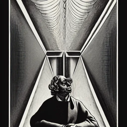 Image similar to lithography on paper secret lair conceptual figurative post - morden monumental dynamic portrait by goya and escher and hogarth, illusion surreal art, highly conceptual figurative art, intricate detailed illustration, controversial poster art, polish poster art, geometrical drawings, no blur