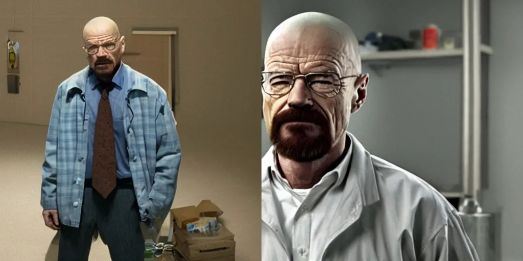 Prompt: walter white in among us