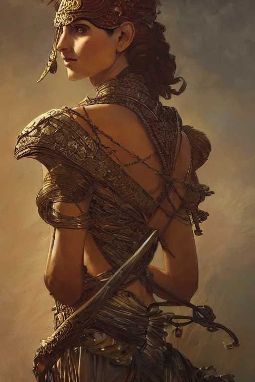 Image similar to a portrait of a anthropomorphic an ancient mesopotamia warrior goddess, D&D, fantasy, intricate, highly detailed, digital painting, artstation, concept art, smooth, sharp focus, illustration, art by caravaggio and artgerm and greg rutkowski and alphonse mucha