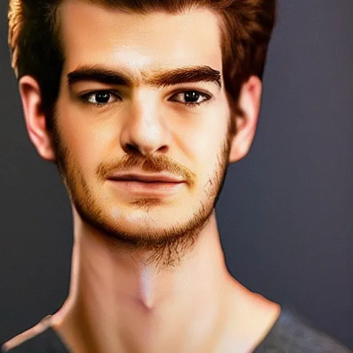 Image similar to “a realistic detailed photo of a guy who is an attractive humanoid who is half robot and half humanoid, who is a male android, Andrew Garfield, shiny skin, posing like a statue, blank stare”