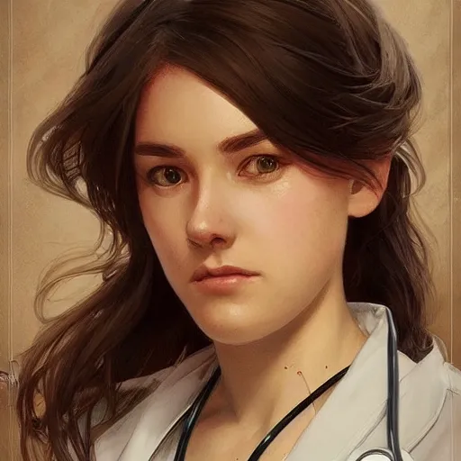 Prompt: portrait of a person named 9iJk11NHVN as a doctor, highly detailed, digital painting, artstation, concept art, sharp focus, illustration, art by artgerm and greg rutkowski and alphonse mucha