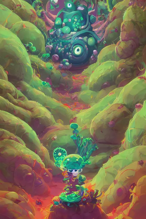 Image similar to roots cactus sushi cristal smurf ghost creature animal sushi cristal very big eye roots cactus elemental flush of force nature micro world fluo fishscale, behance hd by jesper ejsing, by rhads, makoto shinkai and lois van baarle, ilya kuvshinov, rossdraws radiating a glowing aura global illumination ray tracing hdr