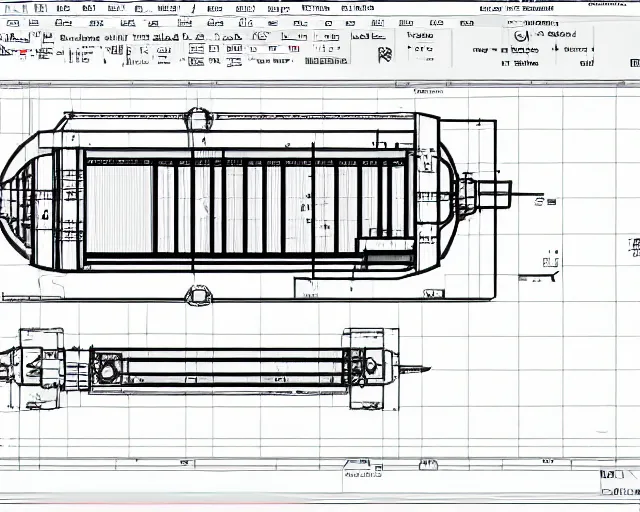 Image similar to autocad schematics for a time machine, smooth, 8 k, sharp focus