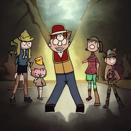 Image similar to gravity falls, dark, stormy.