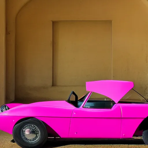 Image similar to Elegant photography of the pink panther car