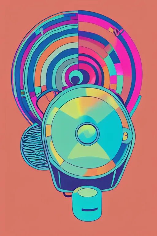 Prompt: minimalist boho style art of a colorful speaker, illustration, vector art