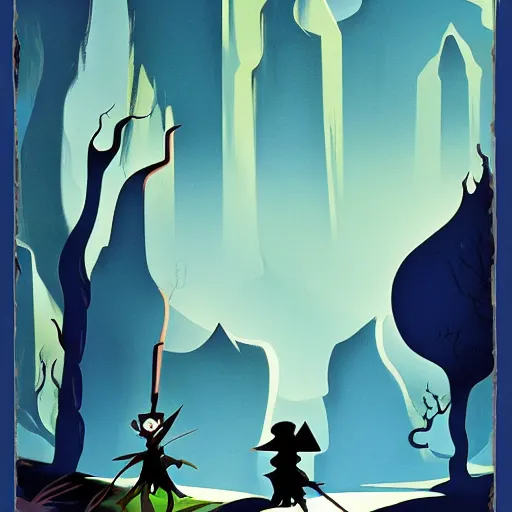 Image similar to dungeons, animated film, stylised, illustration, by eyvind earle, scott wills, genndy tartakovski