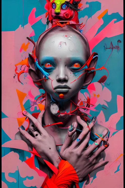 Image similar to mixed media, a brutalist designed, vivid colours, cryptic, mystical, pop surrealism by james jean, roby dwi antono, ross tran, steven kenny, paul neberra, ashley wood, atmospheric, trending on artstation. 8 k masterpiece