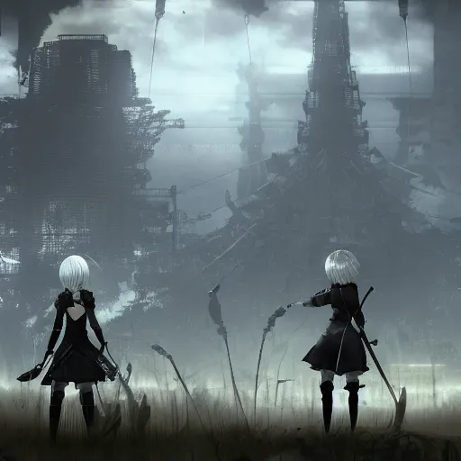 Image similar to Nier Automata landscape