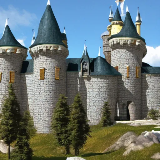 Prompt: a fantasy castle designed by Hugh Ferris