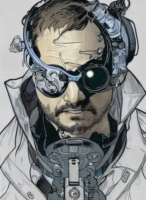 Image similar to cyberpunk eye surgeon. portrait by ashley wood and alphonse mucha and laurie greasley and josan gonzalez and james gurney. splinter cell, apex legends, rb 6 s, hl 2, d & d, cyberpunk 2 0 7 7. realistic face. character clothing. vivid color. dystopian setting.