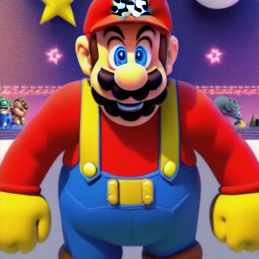 Image similar to super mario as dwayne johnson, highly detailed, extremely high quality, hd, 4 k, 8 k, canon 3 0 0 mm, professional photographer, 4 0 mp, lifelike, top - rated, award winning, realistic, detailed lighting, detailed shadows, sharp, no blur, edited, corrected, trending