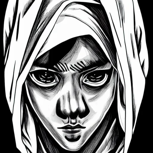 Image similar to hooded justin bieber, junji ito,