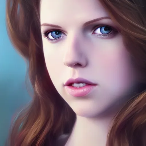 Image similar to a portrait of anna kendrick as a pixar character, beautiful, elegant, extremely detailed digital art, trending on artstation hyper realistic matte painting, by wlop, artgerm