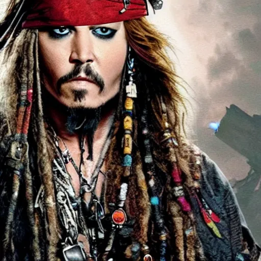 Image similar to axl rose replacing johnny depp in the lead role in pirates of the caribbean ( 2 0 2 4 ) film poster