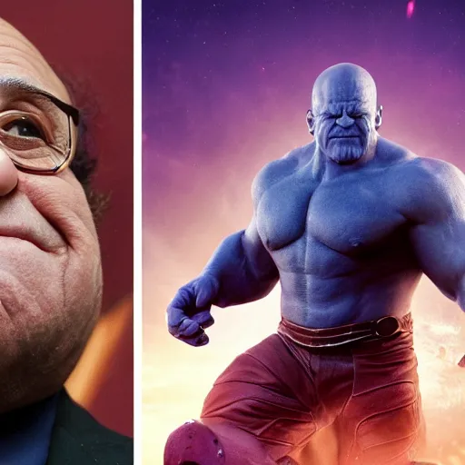 Image similar to danny devito playing thanos