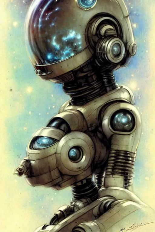 Image similar to (((((1950s lost in space robot b9. muted colors.))))) by Jean-Baptiste Monge !!!!!!!!!!!!!!!!!!!!!!!!!!!