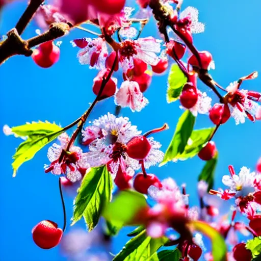 Image similar to cherries blossoms catching the sun