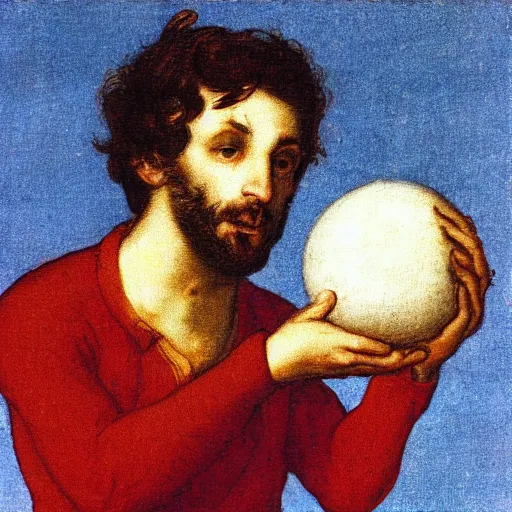 Prompt: French Carl Marxe pondering his Orb