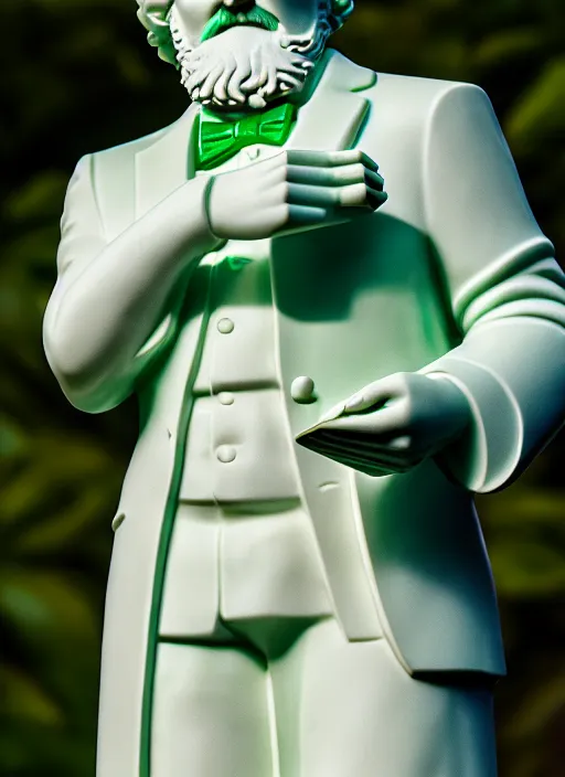 Image similar to colonel sanders as verde alpi marble statue by michaelangelo, high lights, 4 k, high detailed photography, 5 0 mm lens, depth of field, cinematic