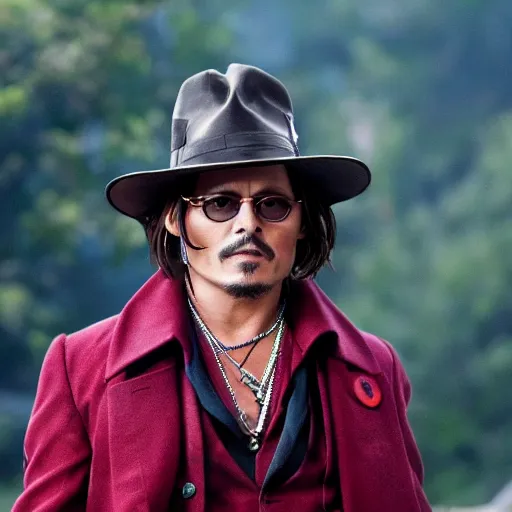 Image similar to johnny depp starring in the movie dog man face, movie still, 8 k