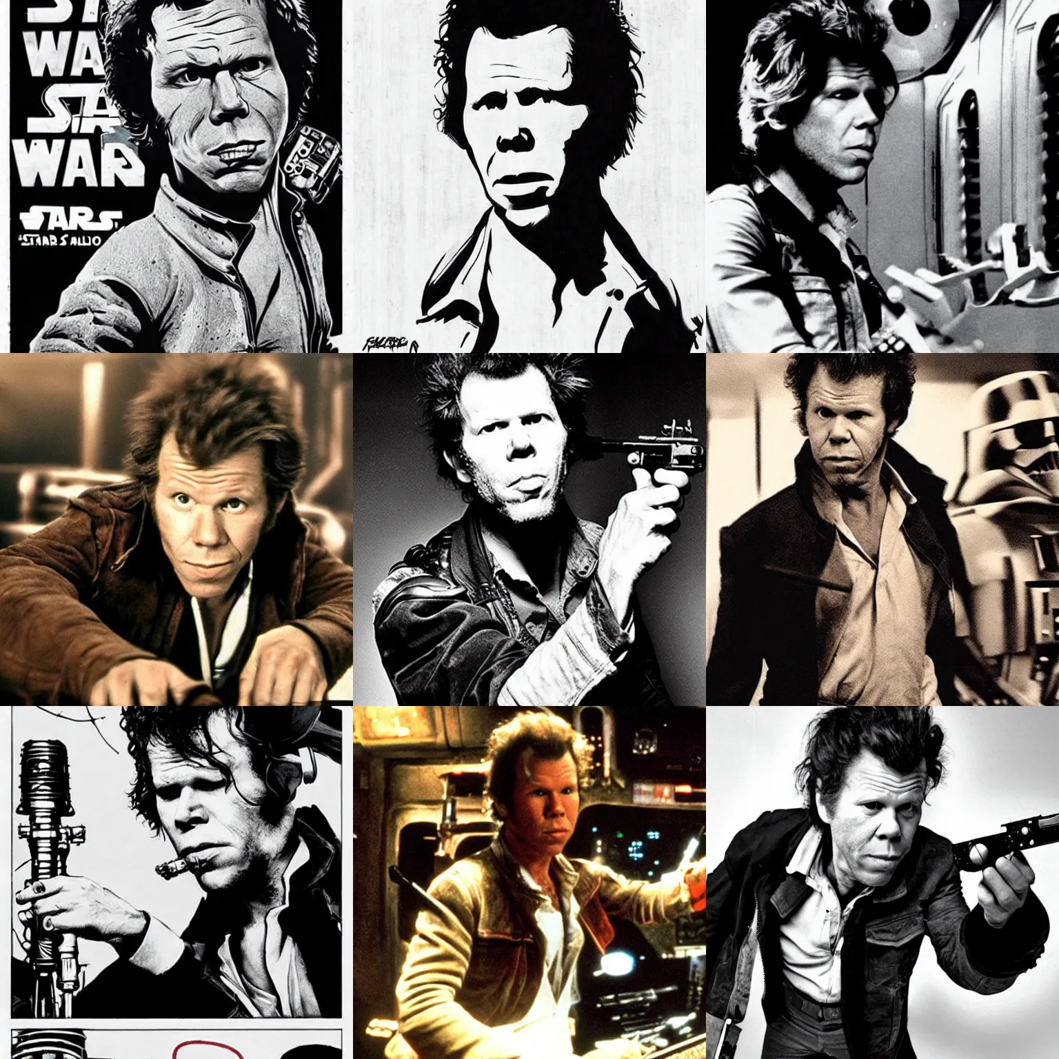Prompt: tom waits as han solo in star wars