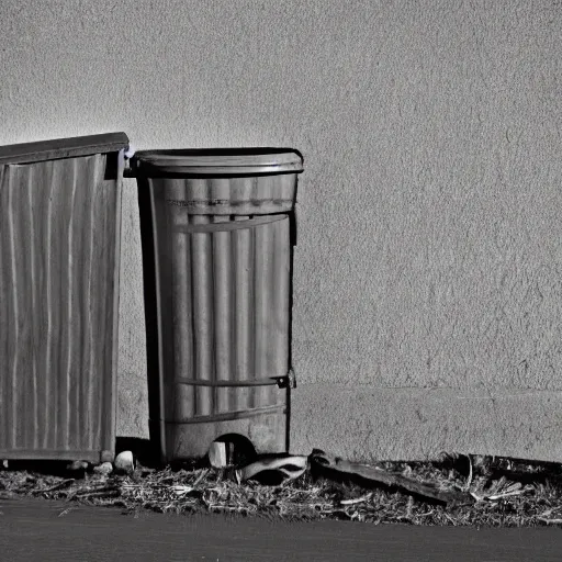 Prompt: a trash can in the Wild West, photography, sepia tone,