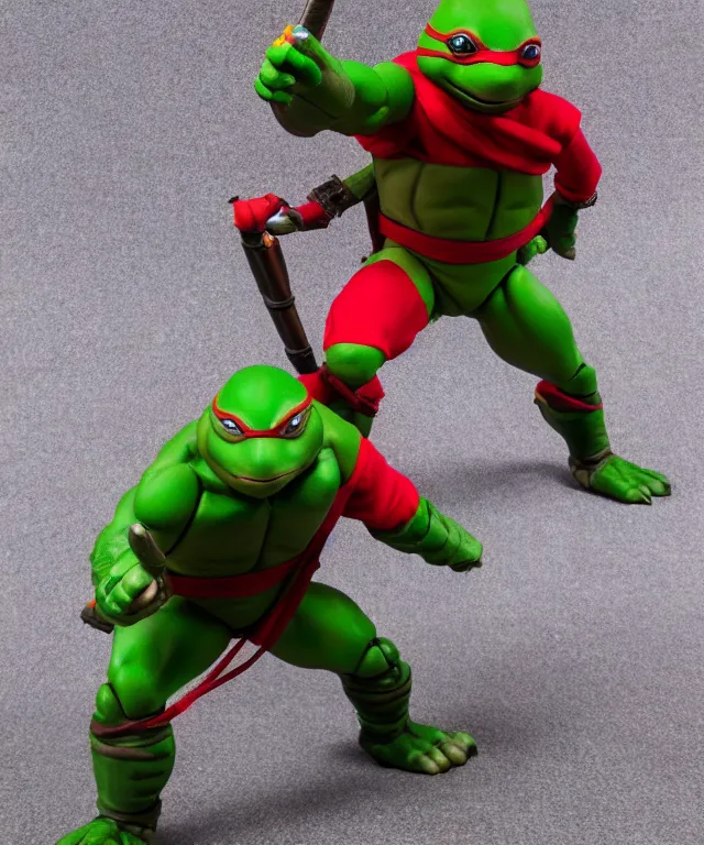 Image similar to a teenage mutant ninja turtle raphael neca toy