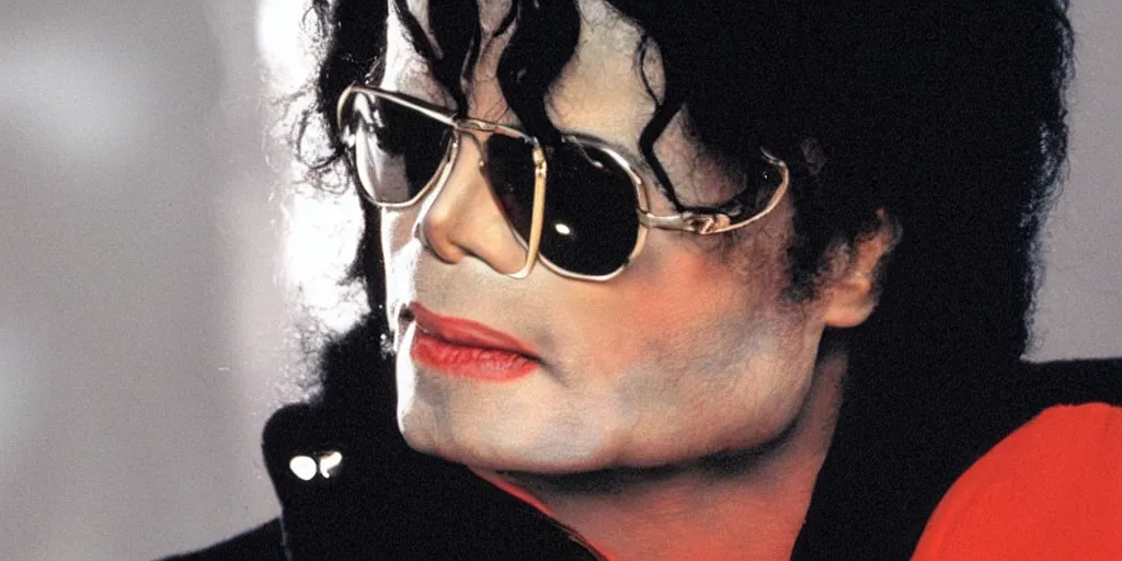Prompt: michael jackson by himself 2 0 0 9 style wearing shades, studio solo, this is it style, photo real, skin pores, motion blur, solo, by himself, heroic pose, real life, spotted, ultra realistic face, accurate, 4 k, movie still, uhd, sharp, detailed, cinematic, render, modern