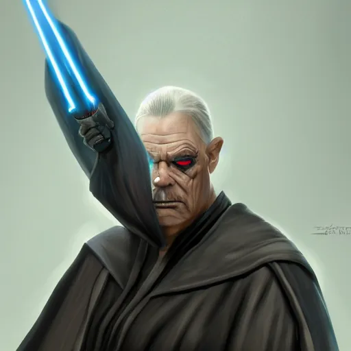 Prompt: Jay Powell as evil Sith Emperor, digital art, cgsociety, artstation, trending, 4k