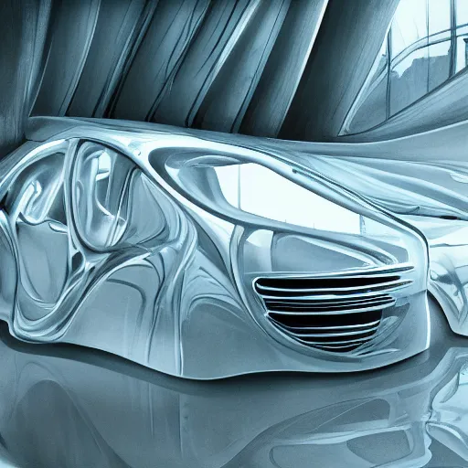 Prompt: car Ash Thorp :: ford : in oil liquid organic architecture style