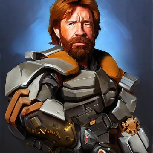 Prompt: greg manchess portrait painting of armored chuck norris as overwatch character, medium shot, asymmetrical, profile picture, organic painting, sunny day, matte painting, bold shapes, hard edges, street art, trending on artstation, by huang guangjian and gil elvgren and sachin teng