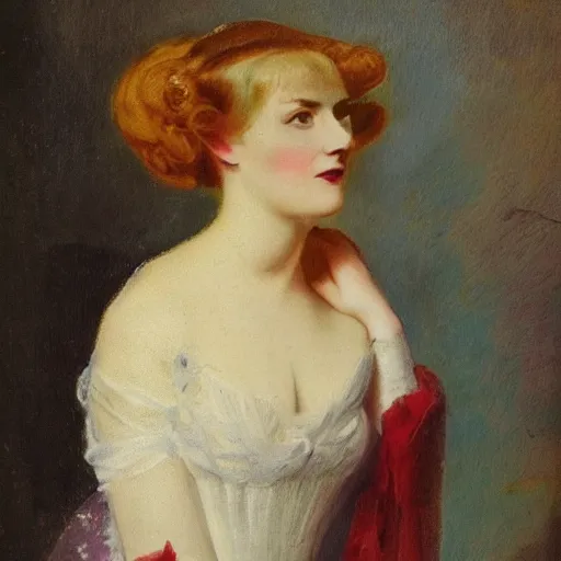 Image similar to beautiful woman in dress, by armitage arnold