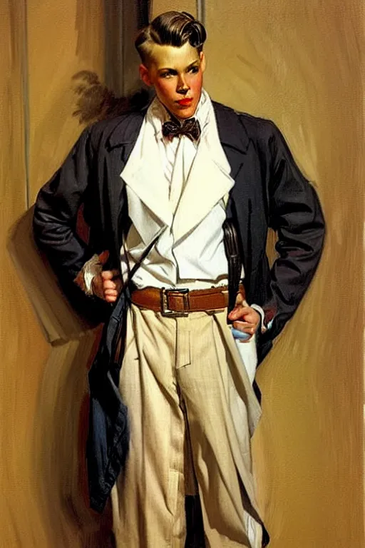 Image similar to attractive male, character design, painting by j. c. leyendecker