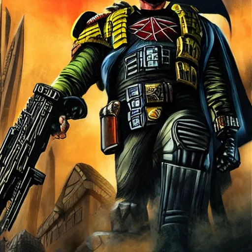 Prompt: Judge Dredd as a fantasy character