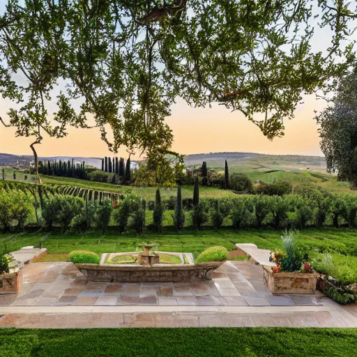 Image similar to beautiful tuscan italian villa in the middle of a vineyard
