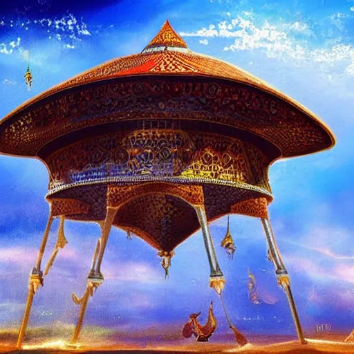 Image similar to a ottoman structure in the sky, fantasy art, intricate