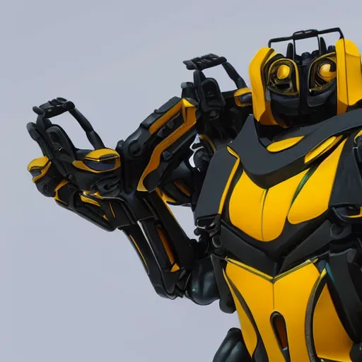 Image similar to hard surface, robotic platform, based on bumblebee, 6 claws, unreal engine