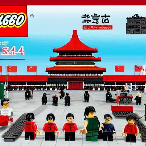 Image similar to Tiananmen Square Lego Set