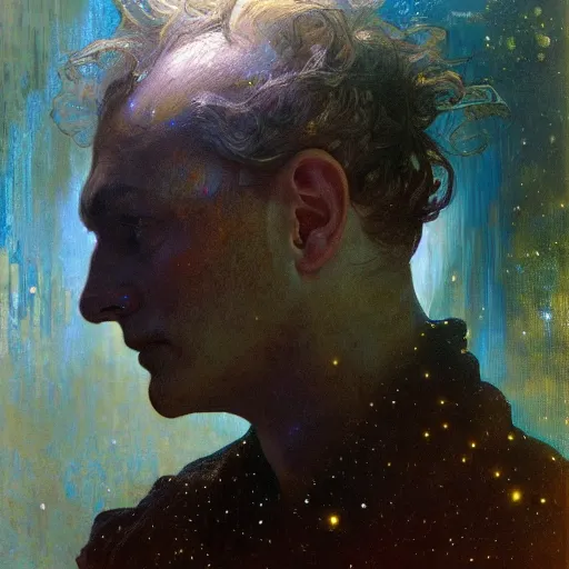 Prompt: hyperrealist portrait of an enormous glowing head made of stars by jeremy mann and alphonse mucha and alan lee, fantasy art, photo realistic, dynamic lighting, artstation, poster, volumetric lighting, very detailed faces, award winning