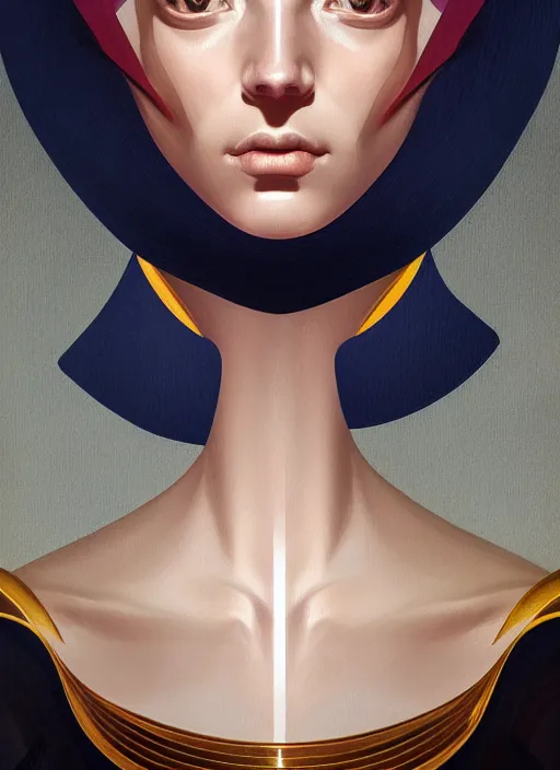 Image similar to portrait of female android, symmetry, intricate, elegant, highly detailed, smooth, sharp focus, concept art, digital painting, illustration, artstation, by fra angelico and sandro botticelli