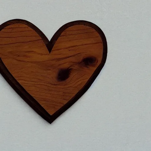 Prompt: a heart made of wood