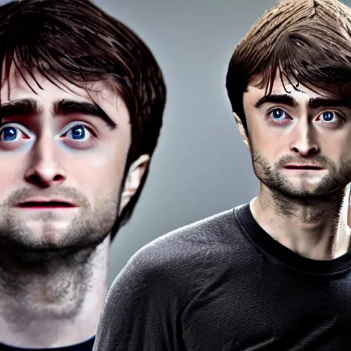 Image similar to hyperrealistic film still of daniel radcliffe crossed with a radish