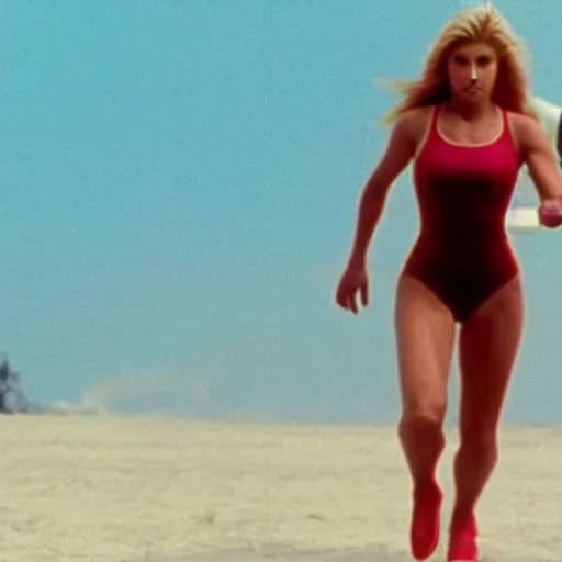 Image similar to A still of Samus Aran from Metroid in Baywatch (1989)